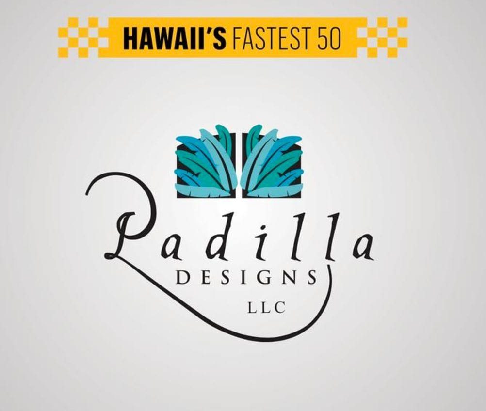 Hawaiis Fastest 50, Padilla Designs LLC logo.