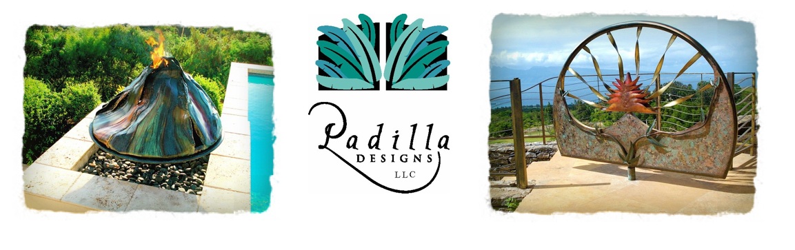 Padilla Designs logo with artistic metalwork.
