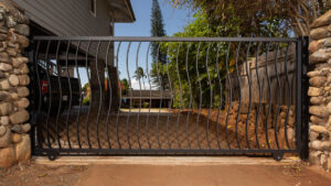 A Black Color Iron Railing