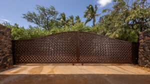 An Iron Gate In Brown Color