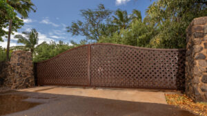 An Iron Gate In Brown Color